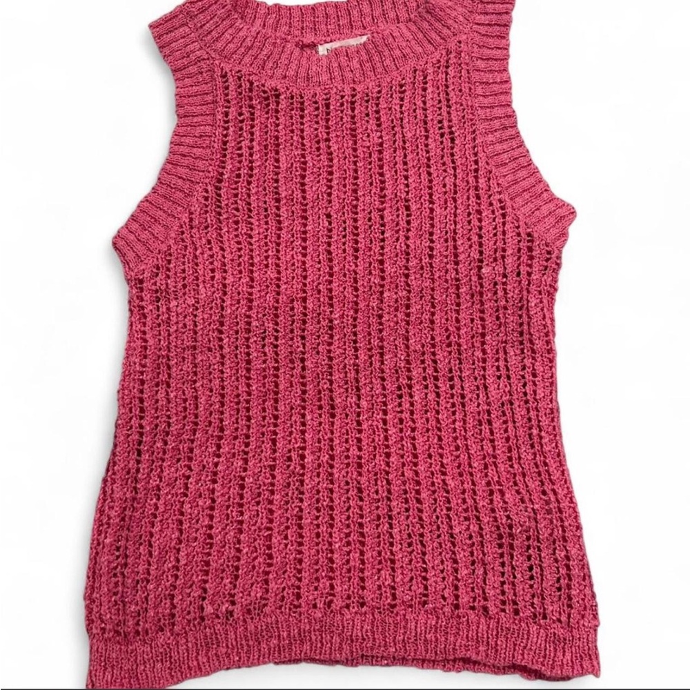 Blu Pepper Sleeveless Knit Sweater Tank | Pink | Medium